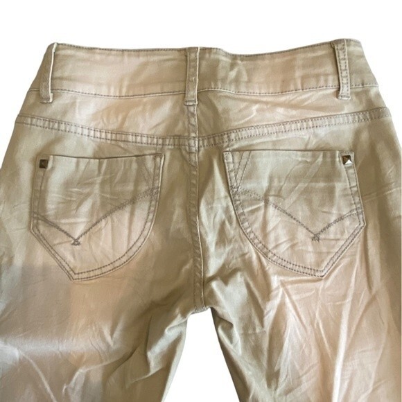 Boom boom jeans khaki pants, distressed look skinny zipper legs NWT size 5 - Picture 10 of 10
